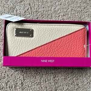 Nine West Pink and Cream Key & Card Holder